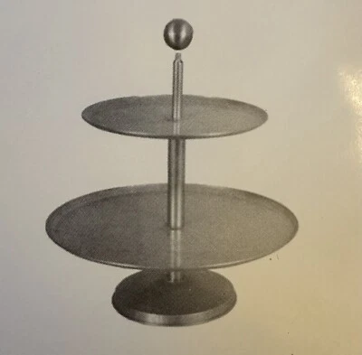 Crate And Barrel 2 Tier Galvanized Serving Tray NEW - Image 1 of 4