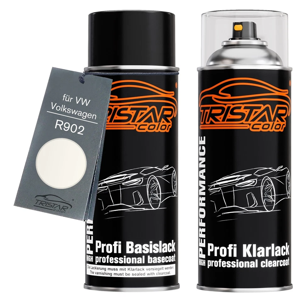 Autolack Spraydosen Set für VW Volkswagen R902 Grauweiss Basislack Klarlack - Bild 1 von 4