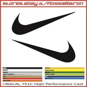 KIT 2 ADESIVI NIKE LOGO DX+SX mm.50x18 - STICKERS AUFKLEBER PEGATINAS DECALS - Imagen 1 de 1