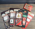 Lot d'étiquettes cadeaux vintage diverses cartes papier de vacances aléatoires Noël hiver éphémère