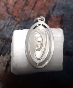 ancien pendentif en argent massif, médaille, sainte vierge Marie - Imagen 1 de 4