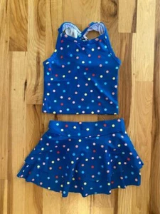 NWT HANNA ANDERSSON GIRL 3T 2 PIECE BLUE POLKA DOT SWIMSUIT BATHING SUIT TANKINI - Picture 1 of 10