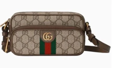 NEW Gucci GG Supreme Monogram Ophidia Shoulder Crossbody Bag Web Belt 722557 - Image 1 of 4