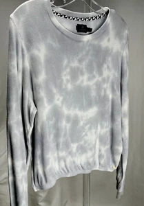 Volcom Lived in Lounge Gray & White Tie-Died Cozy Soft Long Sleeve Shirt Size L - Picture 1 of 8