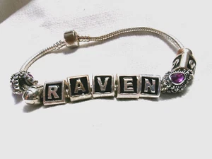 NFL Baltimore Ravens Slide Charm Bracelet Silver Tone Football Fan Swag - Picture 1 of 5