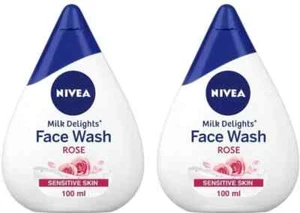 NIVEA Milk Delights Acqua di Rose Cura per Pelli Sensibili 100ml Lavaggio Viso (220 ml - Foto 1 di 3