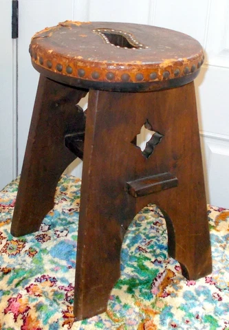Antique ARTS & CRAFTS Oak STOOL BENCH TABLE attrib to Liberty & Co Cover