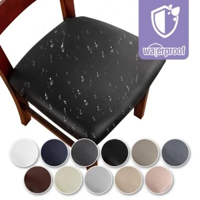 1pc/2pcs/4pcs PU Waterproof Chair Chair Cover Stretch CushionCover Dining Chairs — 第 1/4 张图片
