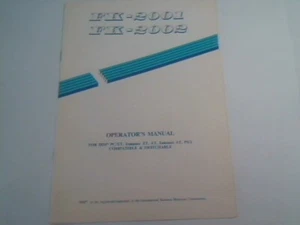 User's Manual Guide - FK-2001 FK-2002 Series Keyboard IBM PC/XT PS/2 - Picture 1 of 5