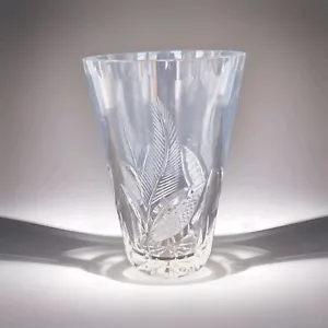 ABCG Lead Crystal Bouquet Vase American Brilliant Cut Glass Wheat Pinwheel 6 In - Picture 1 of 9