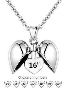 Birthday Gifts for Her - Genuine 925 Sterling Silver Necklace & Heart Pendant - Picture 1 of 35