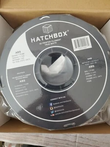 NOWY HATCHBOX ABS Filament do drukarki 3D - biały (3D ABS-1KG1,75-WHT) STALÓWKA W PUDEŁKU - Zdjęcie 1 z 4