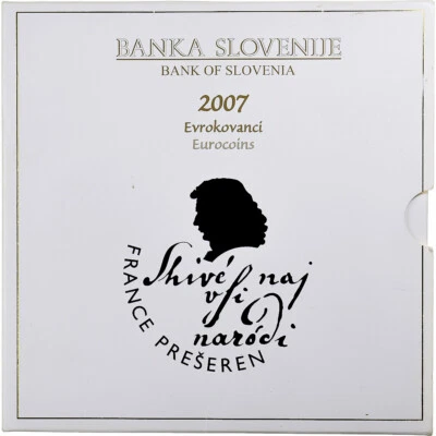 Slovénie, 1 Cent to 2 Euro, France Prešeren, BU, 2007, FDC - Photo 1/2