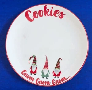WILLOW STREET SANTA GNOME COOKIES GNOM GNOM GNOM Christmas PLATE New NWD - Picture 1 of 3