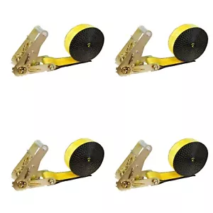 USA 4 Pack 2" x 20' Utility Heavy Duty Motorcycle Endless Ratchet Tie Down Strap - Picture 1 of 15