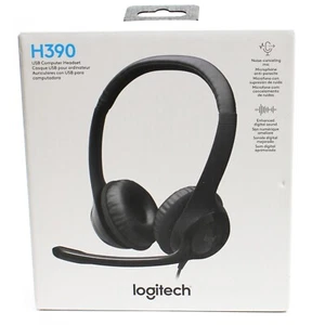 Logitech H390 USB Headset with Noise Cancelling Microphone Black - Picture 1 of 5
