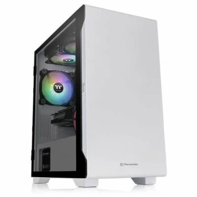 Thermaltake S100 Tempered Glass (TG) Snow (White) MATX Case, CA-1Q9-00S6WN-00 - Image 1 of 4