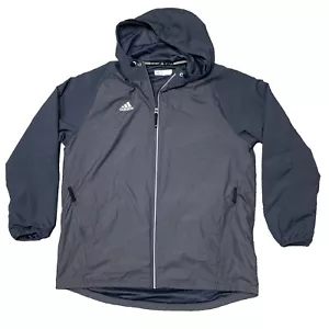 Adidas Modern Varsity Woven Full-Zip Hooded Performance Jacket Mens XL Grey - Picture 1 of 7