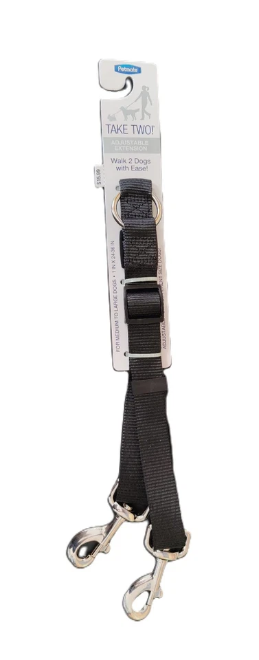 Extensión ajustable Petmate Take Two DUAL DOG 1" W X 24-36" L. Para mediano a grande Foto 1 de 4