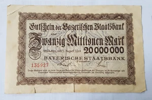 20 000 000 Mark - Seltene Banknote 1923 - Bild 1 von 2