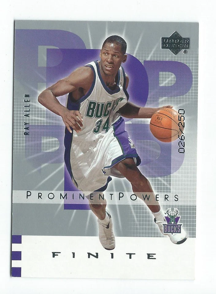 2002-03 Upper Deck Finite #166 Ray Allen Bucks /250 - Image 1 of 1
