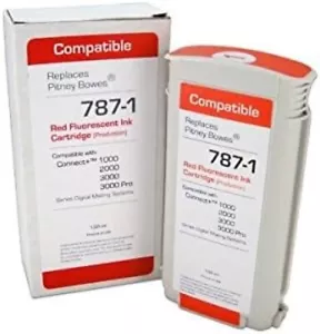 Pitney Bowes 787-1 Premium Quality Compatible Red Postage Ink Max Volume - Imagen 1 de 4