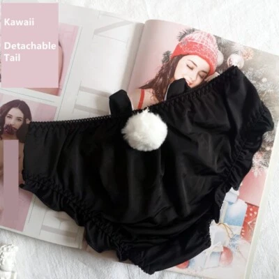 Lolita Bragas Calzoncillos Bragas Ropa Interior Lencería Desmontable Cola de Conejo Linda Niña Foto 1 de 4