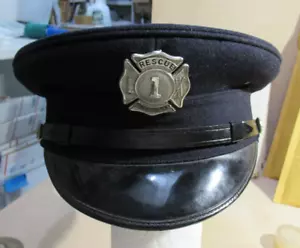 Vintage Fireman Hat with Badge, Haverstraw NY Rescue, Steiner Uniform Co. - Picture 1 of 8