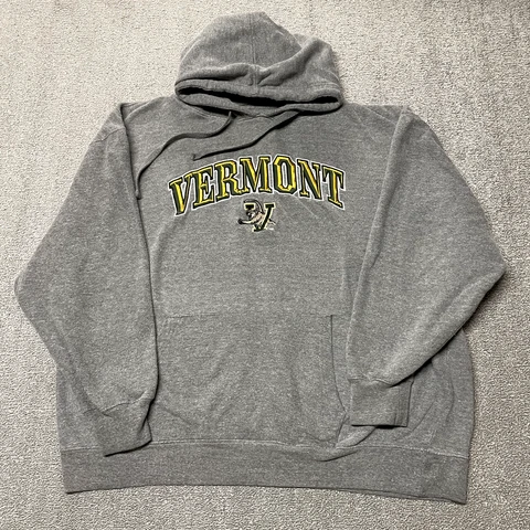University Vermont Sweatshirt Men XL Gray Hoodie Sweater NCAA Catamounts UVM Cover