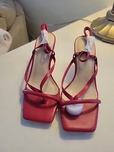 Women's Unbranded Heeled Sandals Brand New Size 6.5 Red - Picture 1 of 5
