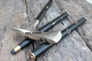 Silver Finish Metal Axe Head Handle Wooden Walking caneWalking Stick Cane 3 Part - Picture 1 of 5