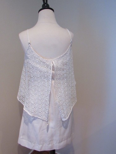 OFF WHITE Abito donna CIEL a strati farfalla schiena pizzo panna bianco sporco taglia small us intime ottimeioni