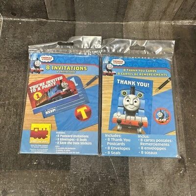 8 Thomas the Tank Train Engine Invitations & Thank You Cards - Birthday Party - Image 1 of 4