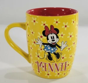 Vintage Minnie Disney Kaffee Tee Tasse Becher gelb rot Gänseblümchen authentisch Original EUC - Bild 1 von 5
