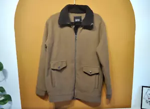Hugo Boss Corduroy Fleece Men's Size XXL Zip Up Brown Chore Jacket 100% Cotton - Picture 1 of 6