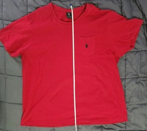 US POLO ASSN Mens SIZE XL Short Sleeve Red Shirt Embroidered Logo on Pocket - Picture 1 of 5