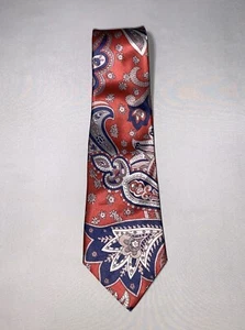 G Rinoldi Herren Krawatte L 54 Zoll W 3,5 Zoll Paisley-Krawatte rot blau - Bild 1 von 3