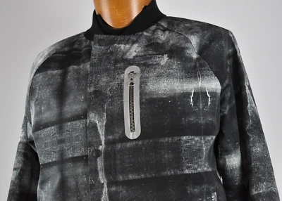 Raro Uppercut Talla M Varsity Tom Gris Negro Bombardero Cremallera Chaqueta Abstracto Italia Abrigo Foto 1 de 4