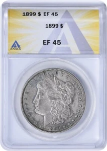 1899 Morgan Silver Dollar EF45 ANACS - Picture 1 of 2