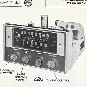 1953 Stromberg Carlson Radio SR-401 Service Wire Schematic Repair Manual Vintage - Picture 1 of 2