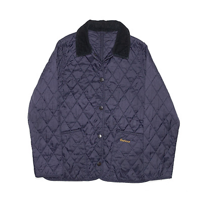 BARBOUR Shaped Liddesdale Blue Quilted Jacket Girls M • 22.51€