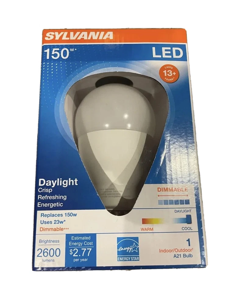 Lot of 2 Brand New Dimmable  Sylvania 150w LED A21 Lightbulbs 💡INDOOR/OUTDOOR - Image 1 of 4