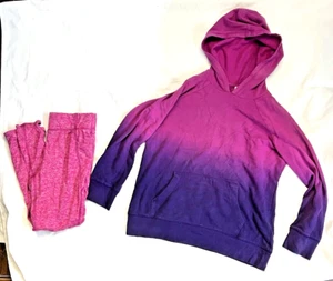 2pc Girls Pink Purple Performance Hoodie And Leggings Pants Set Size Medium 7-8 - Picture 1 of 23