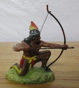 Vintage Trico Indian Bow & Arrow  Composition Figure 3 3/4" Tall - Picture 1 of 5