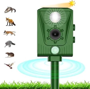 Solar Ultraschall Katzenschreck Garten Bewegungsmelder Tiervertreiber Abwehr - Bild 1 von 8