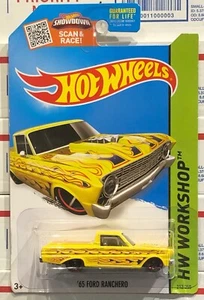 2015 HOT WHEELS '65 FORD RANCHERO, GIALLO, HW WORK SHOP, #212/250, FLEET HEAT - Foto 1 di 6