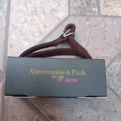Abercrombie Fitch男士皮革手链-双裹身手链 — 第 1/4 张图片