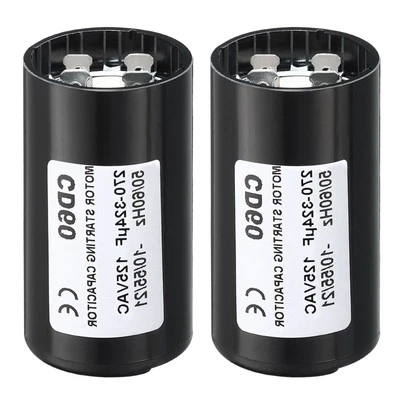 ZAPLYTE 2Pack 270-324uF/Mfd 125V 50/60Hz CD60 Run Capacitor for Electric Motor Starts