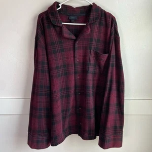 NWOT SKIMS Wine (Red & Black) Plaid Button Up Long Sleeve Sleep Shirt Size XL - Picture 1 of 7