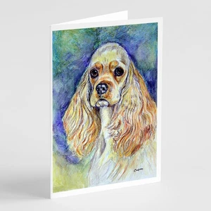 Paquete de 8 tarjetas de felicitación y sobres Buff Cocker Spaniel 7178GCA7P - Imagen 1 de 3